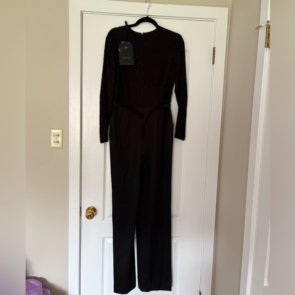 Escada Black Jumpsuit Sleek Minimalist Design